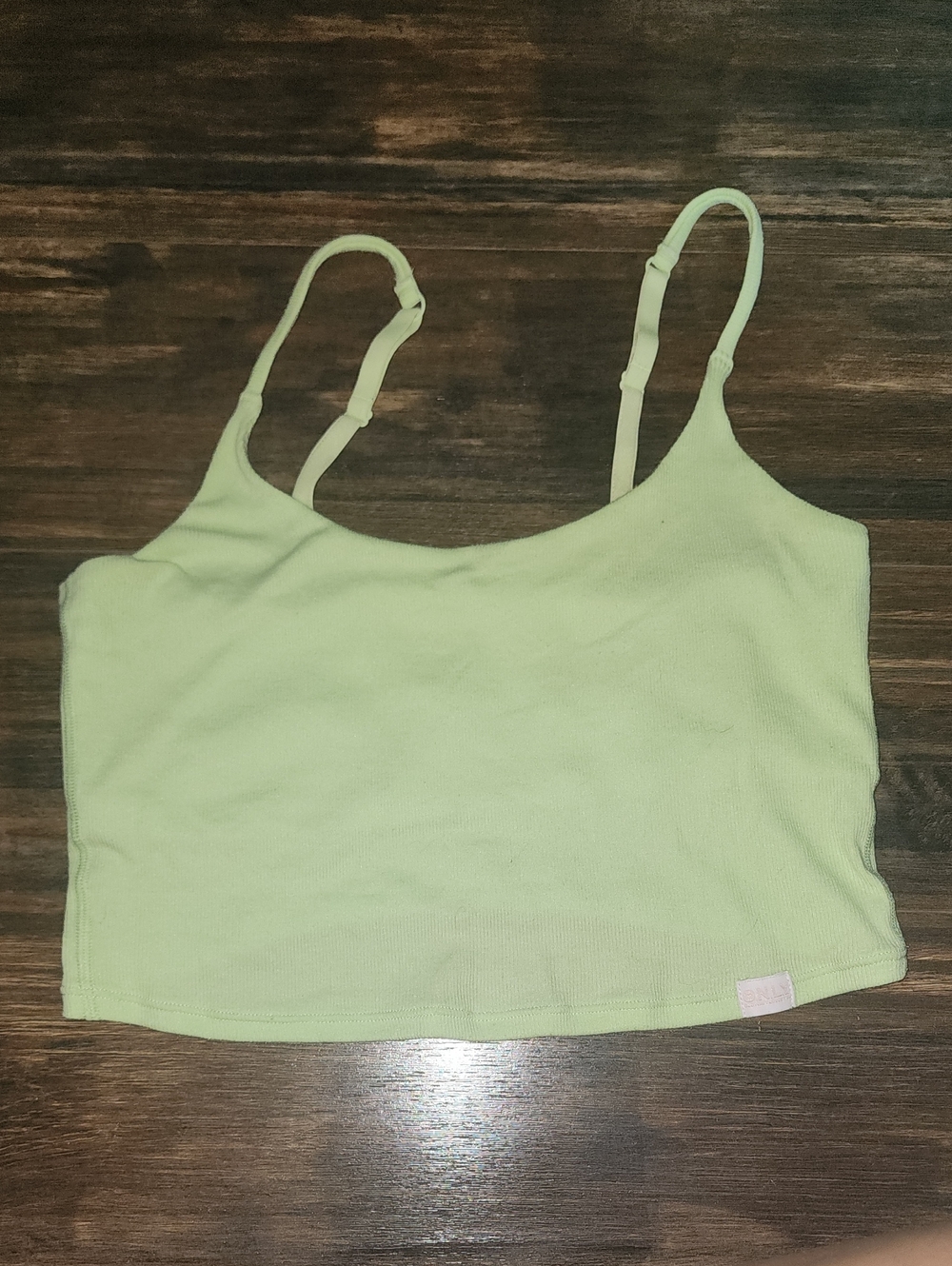 Old Navy Light Green Ribbed Crop Cami Tank Top